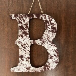 Cowhide ''B'' Hanger Decor